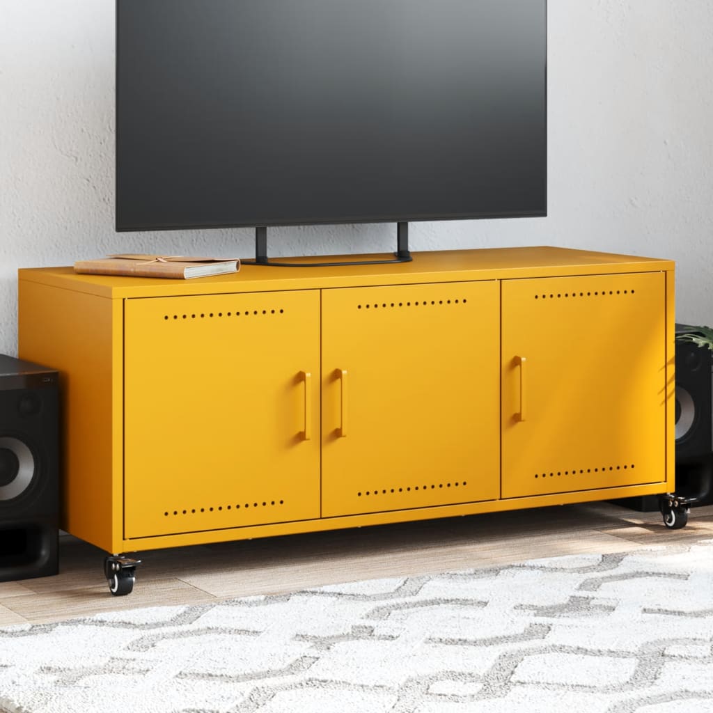 Meuble TV jaune moutarde 100,5x39x43,5 cm acier - XIOS