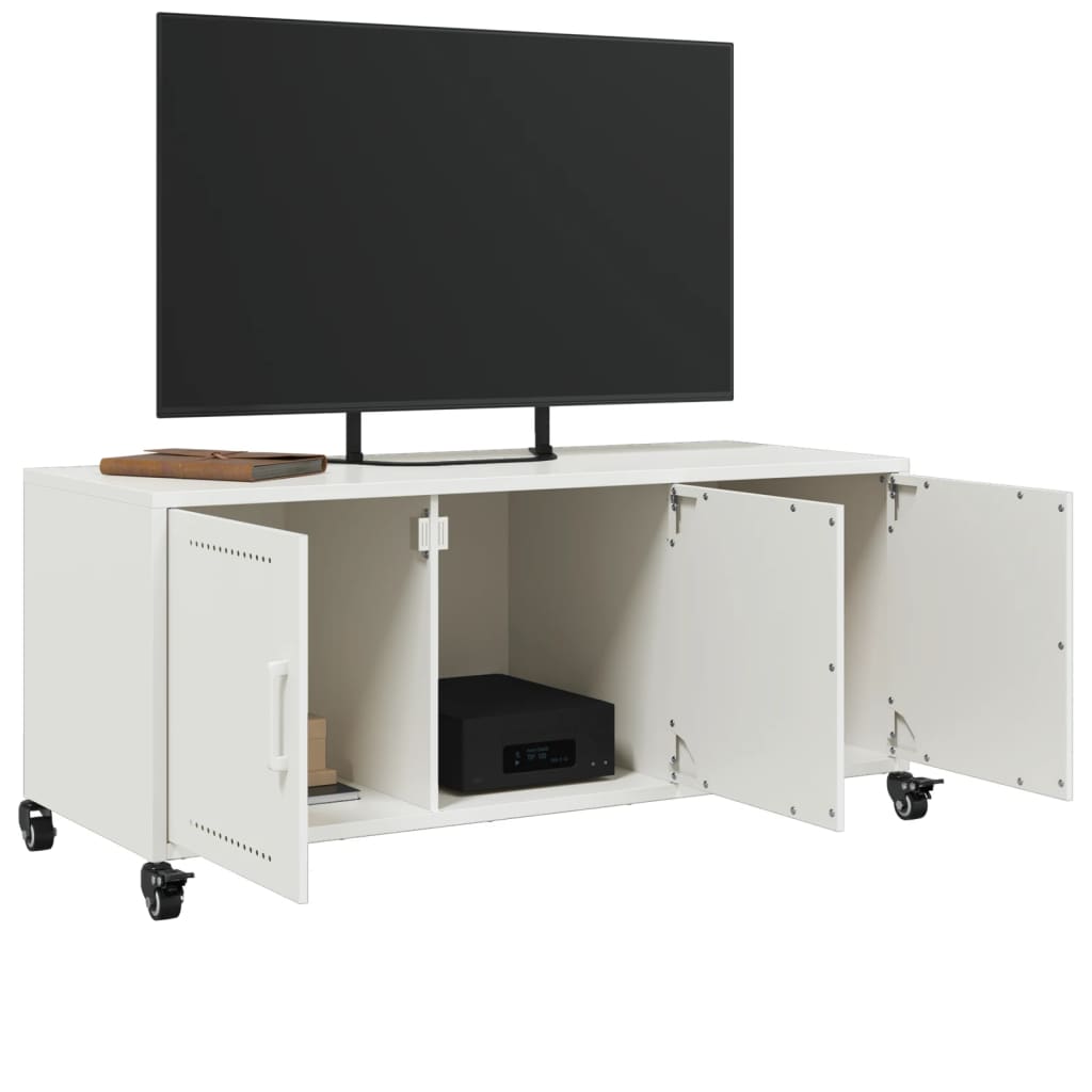 Meuble TV blanc 100,5x39x43,5 cm acier - XIOS