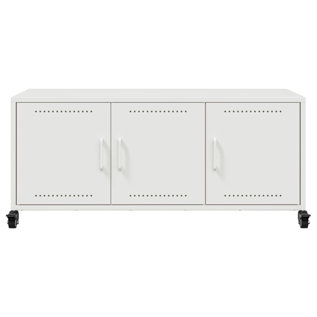 Meuble TV blanc 100,5x39x43,5 cm acier - XIOS