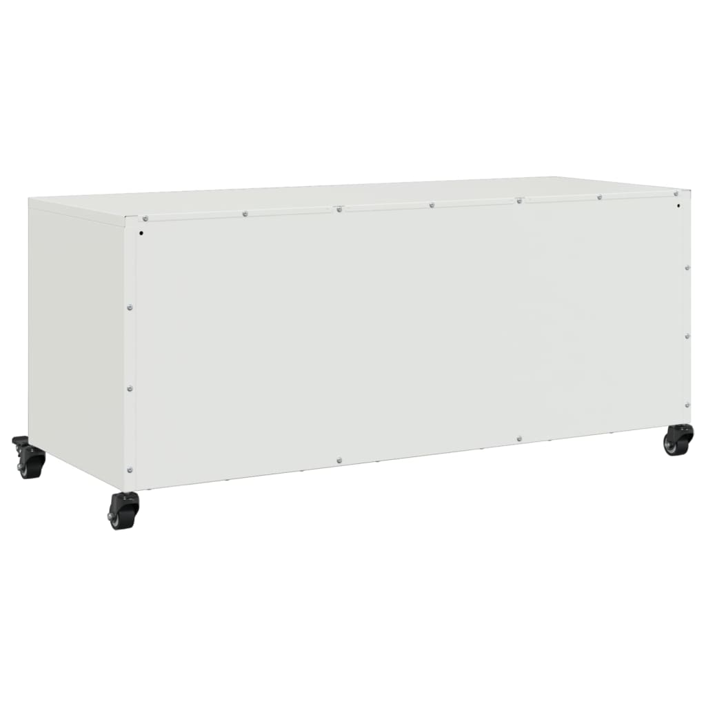 Meuble TV blanc 100,5x39x43,5 cm acier - XIOS