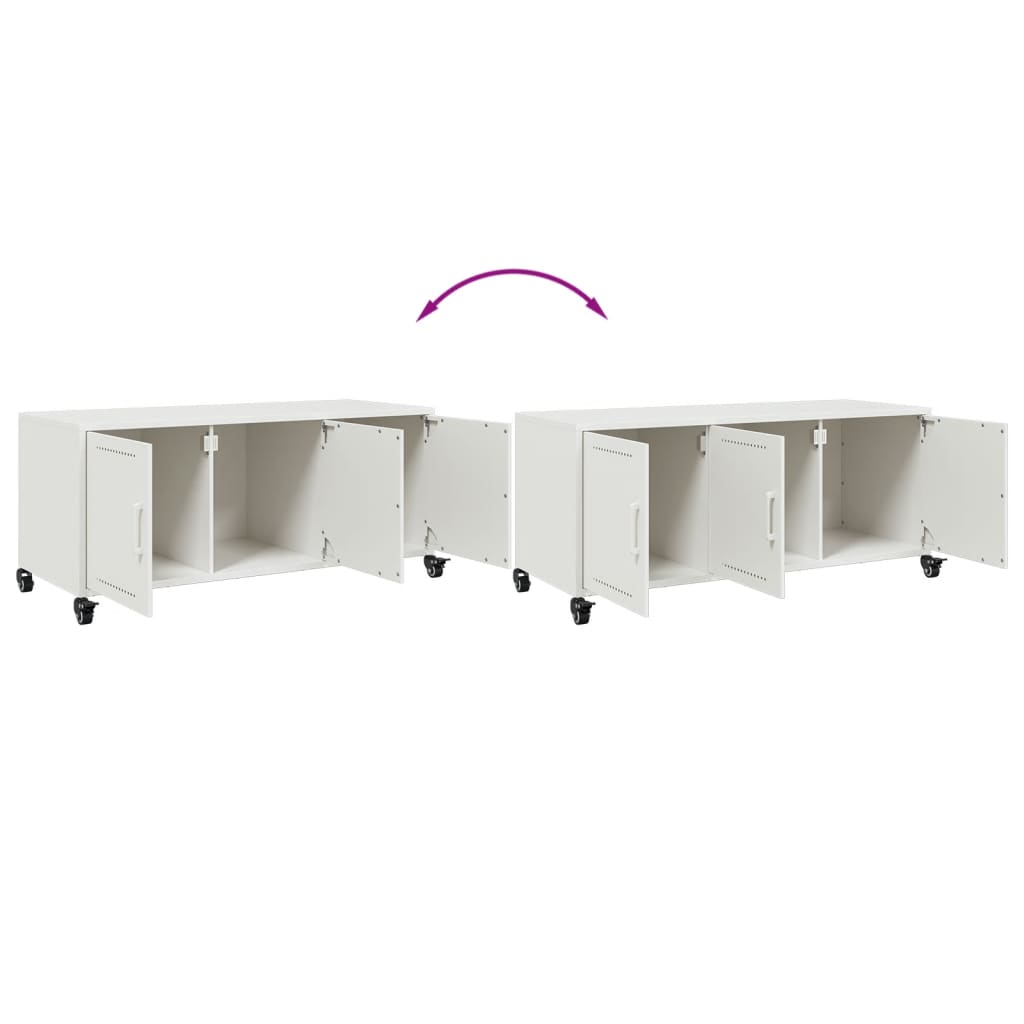 Meuble TV blanc 100,5x39x43,5 cm acier - XIOS