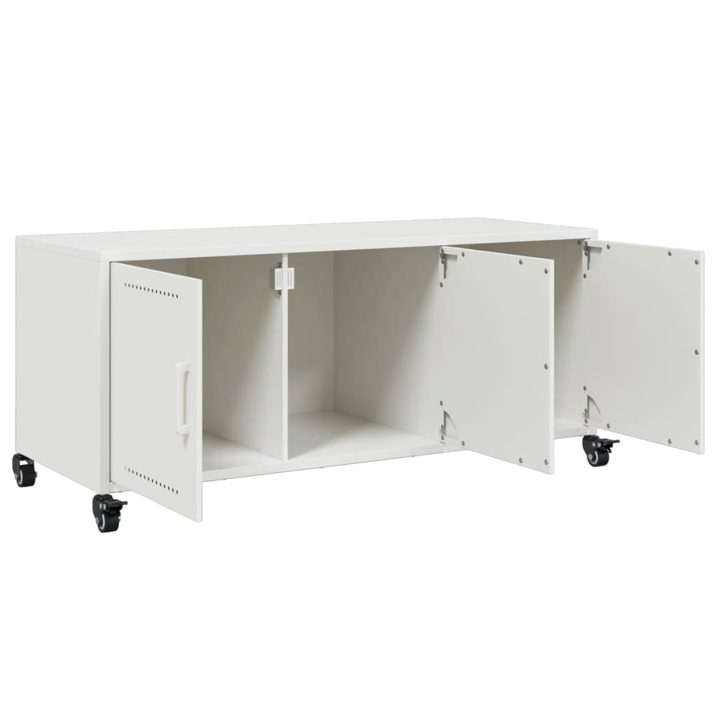 Meuble TV blanc 100,5x39x43,5 cm acier - XIOS