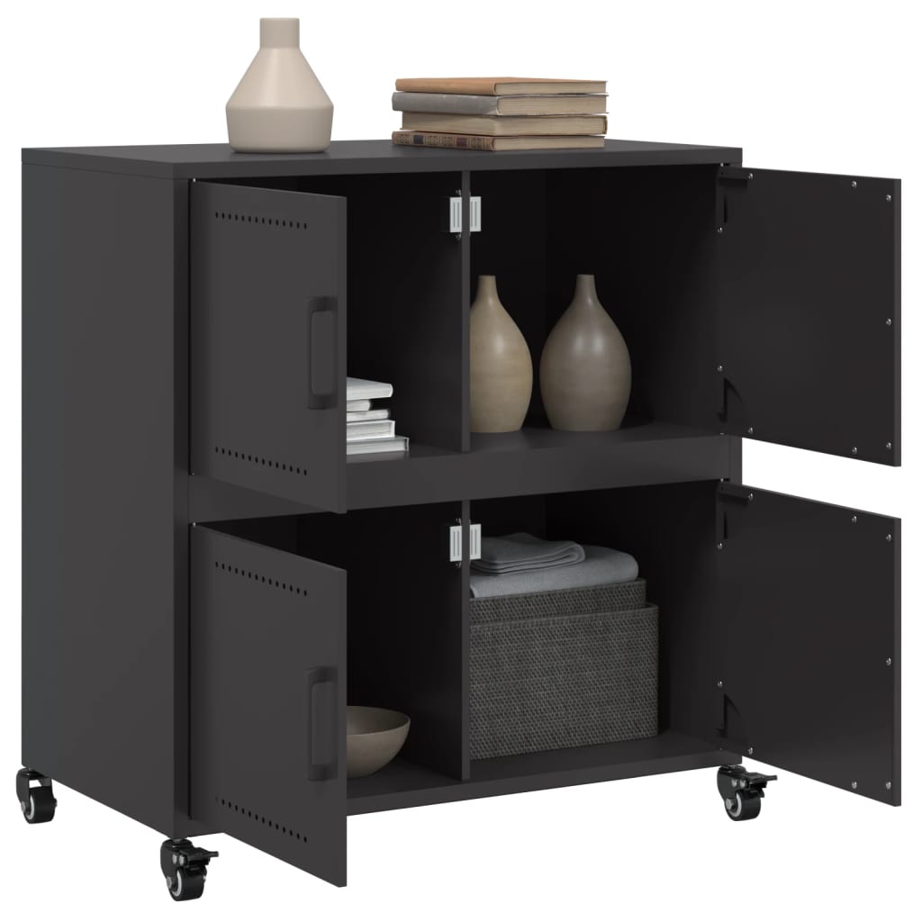 Buffet noir 68x39x72 cm acier - XIOS