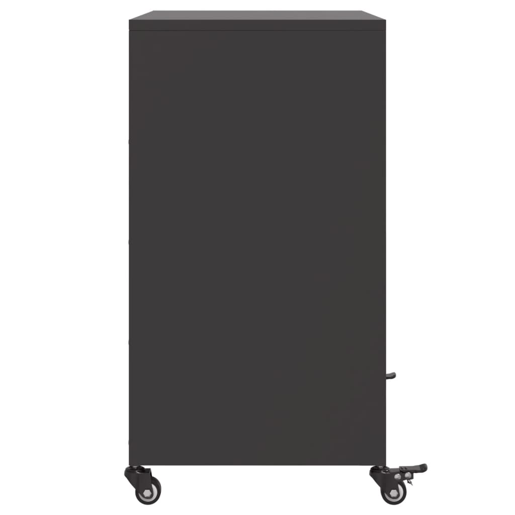 Buffet noir 68x39x72 cm acier - XIOS