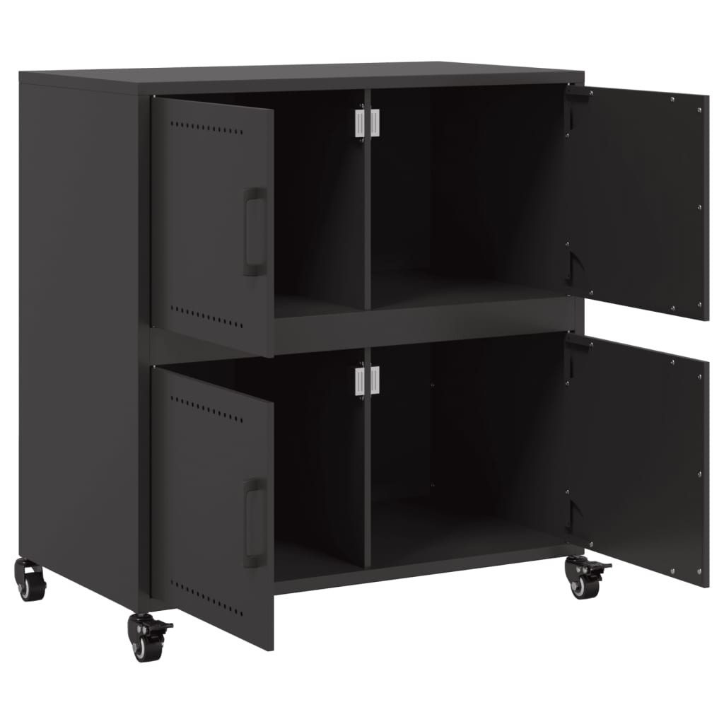 Buffet noir 68x39x72 cm acier - XIOS