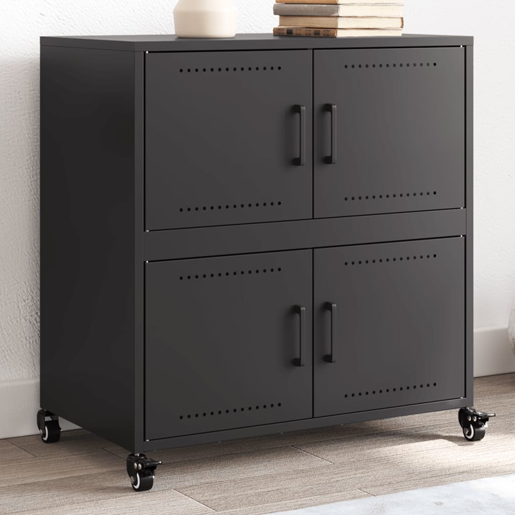 Buffet noir 68x39x72 cm acier - XIOS