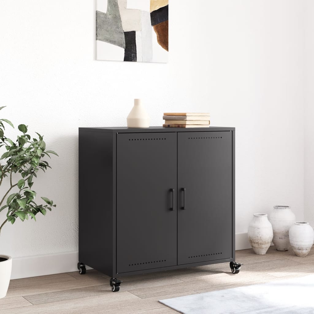 Buffet noir 68x39x72 cm acier - XIOS