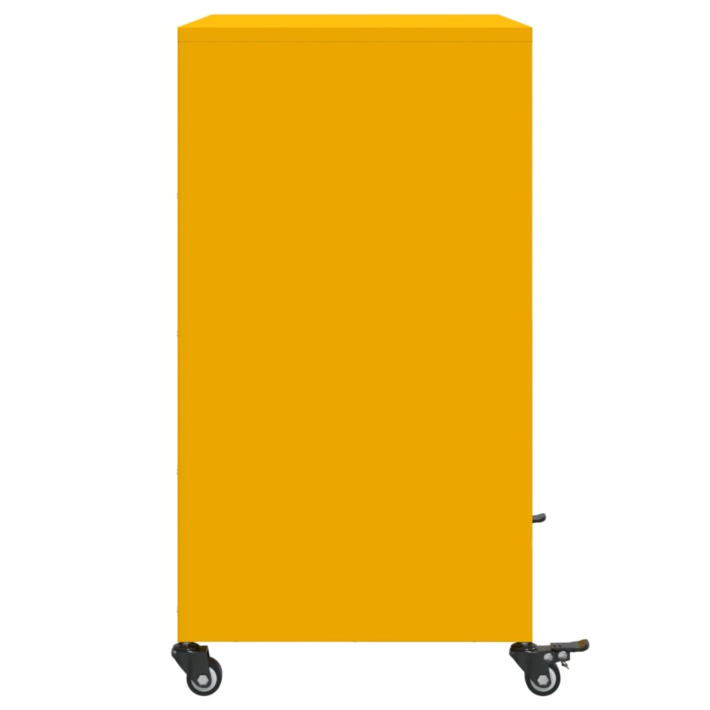 Buffet jaune moutarde 68x39x72 cm acier - XIOS