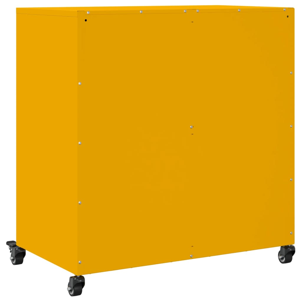 Buffet jaune moutarde 68x39x72 cm acier - XIOS