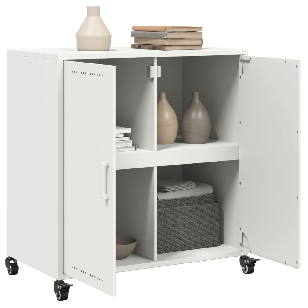 Buffet blanc 68x39x72 cm acier