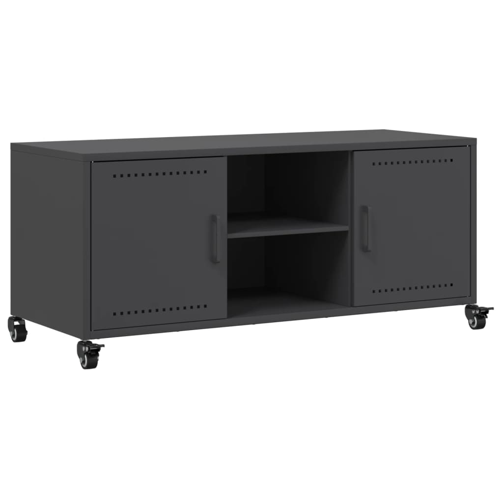 Meuble TV noir 100,5x39x43,5 cm acier - XIOS