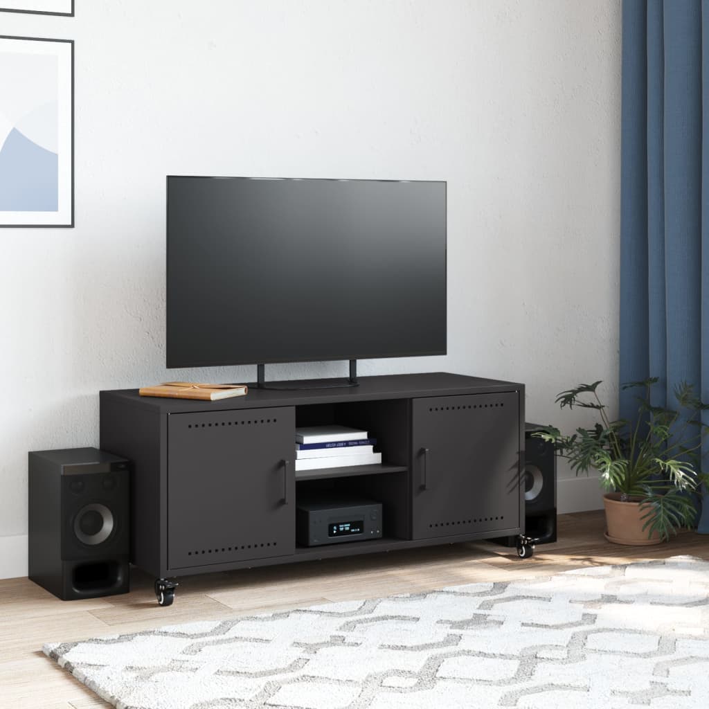 Meuble TV noir 100,5x39x43,5 cm acier - XIOS