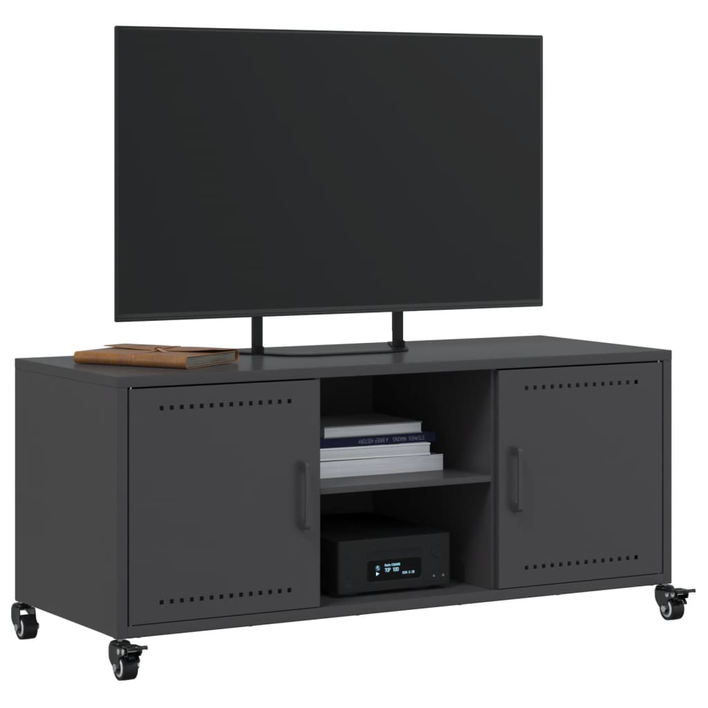 Meuble TV noir 100,5x39x43,5 cm acier - XIOS