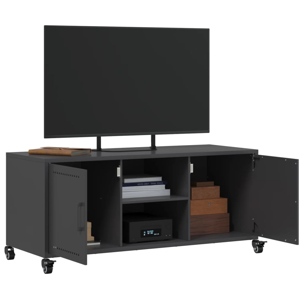 Meuble TV noir 100,5x39x43,5 cm acier - XIOS