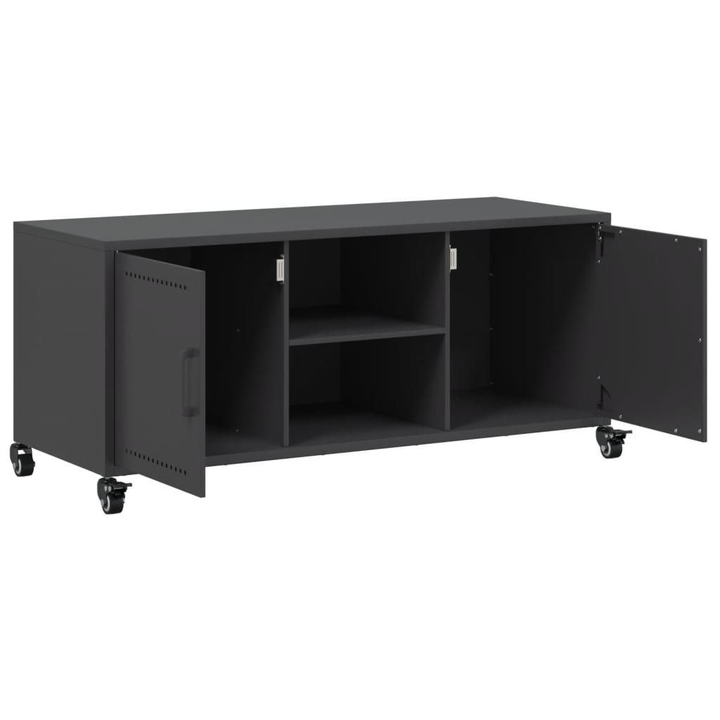 Meuble TV noir 100,5x39x43,5 cm acier - XIOS
