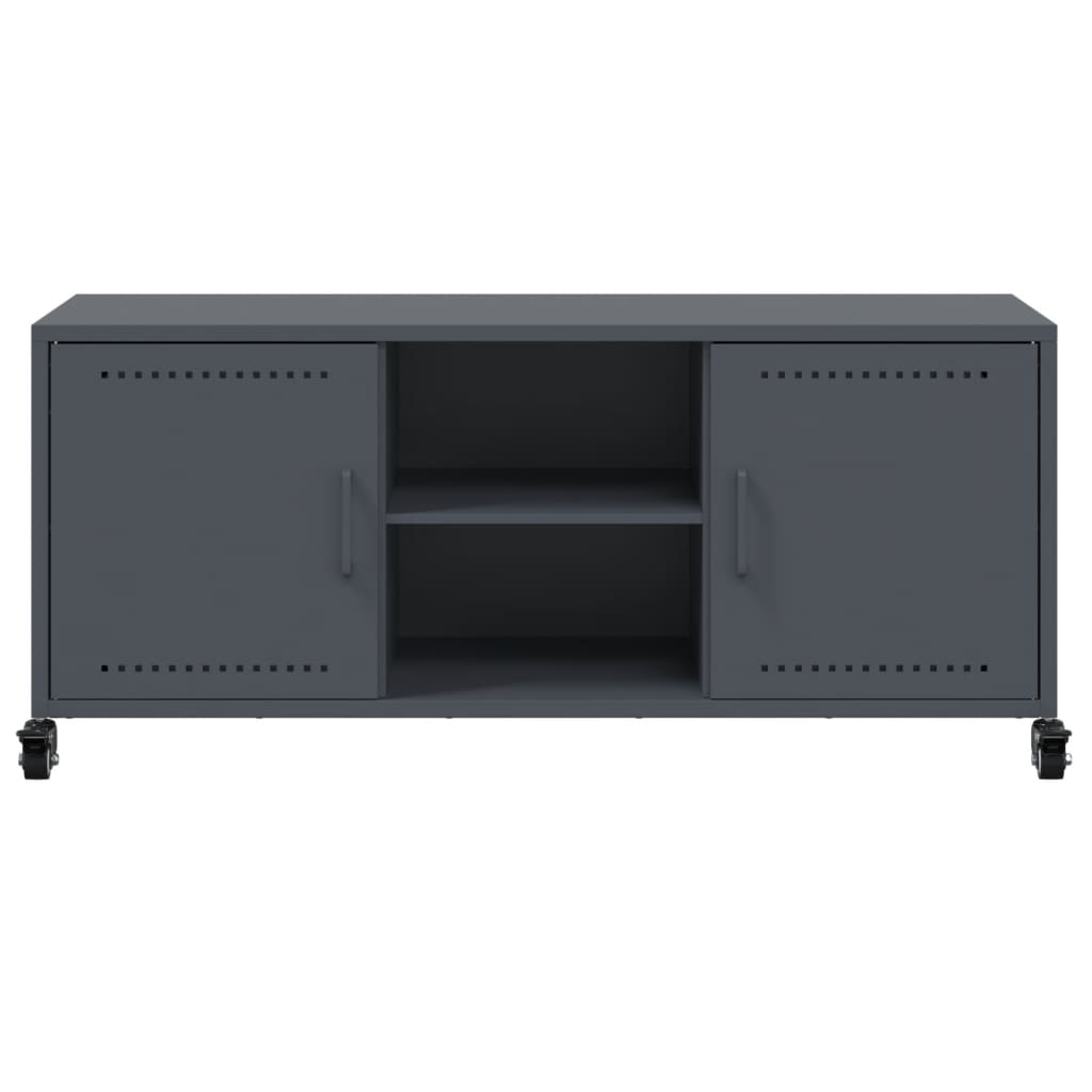 Meuble TV anthracite 100,5x39x43,5 cm acier - XIOS