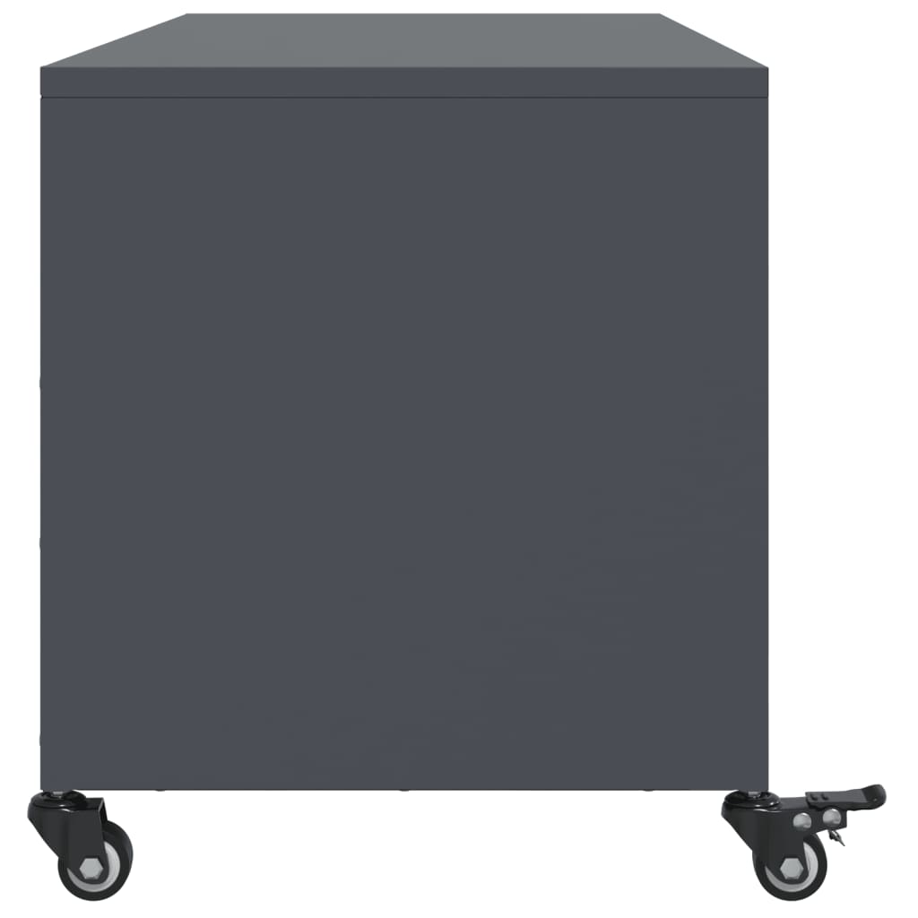 Meuble TV anthracite 100,5x39x43,5 cm acier - XIOS