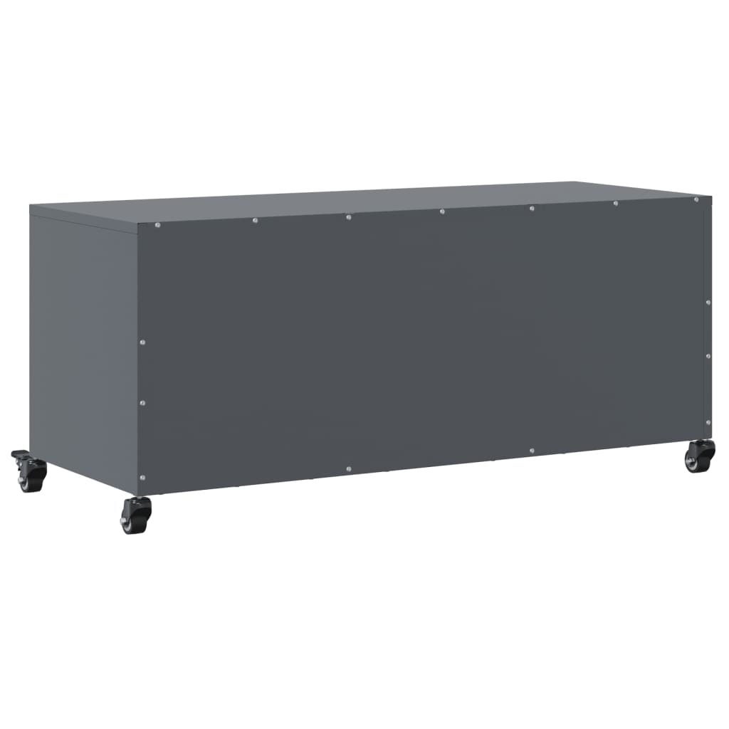 Meuble TV anthracite 100,5x39x43,5 cm acier - XIOS