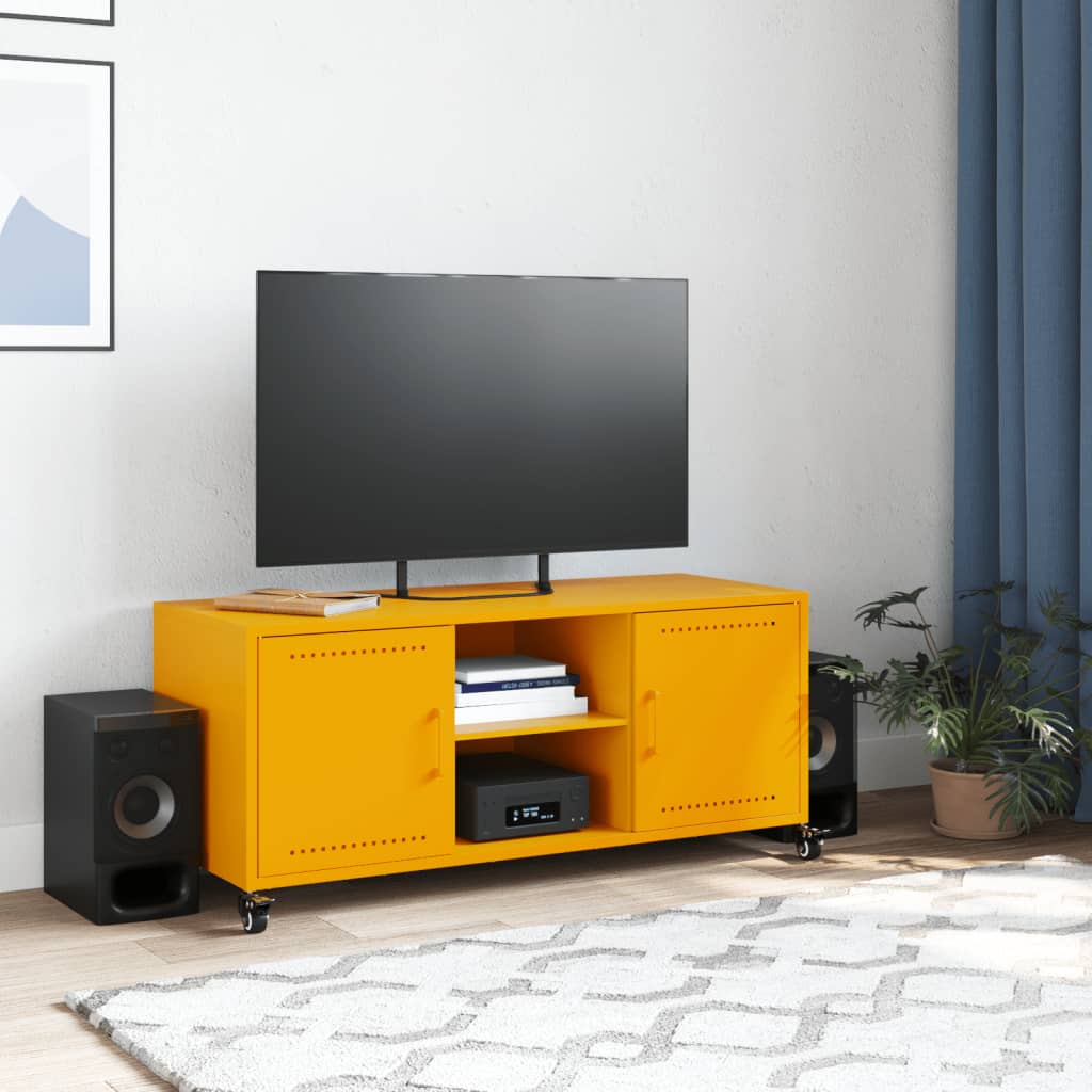 Meuble TV jaune moutarde 100,5x39x43,5 cm acier - XIOS