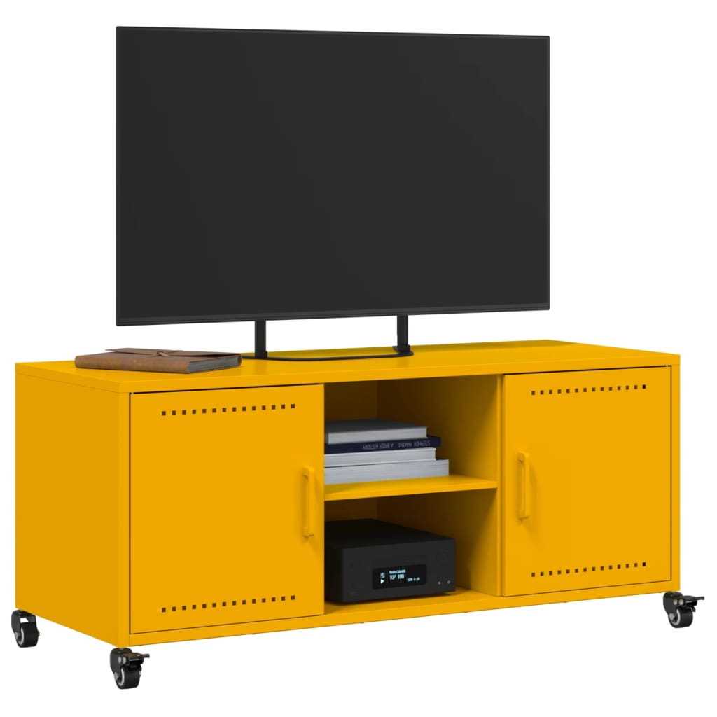 Meuble TV jaune moutarde 100,5x39x43,5 cm acier - XIOS