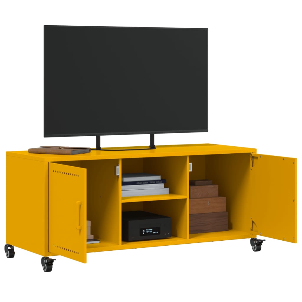 Meuble TV jaune moutarde 100,5x39x43,5 cm acier - XIOS