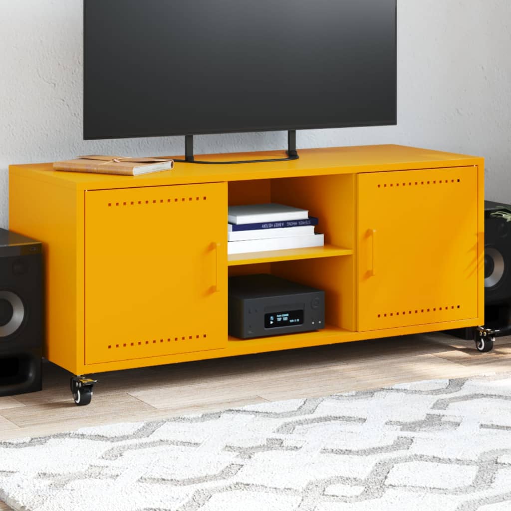 Meuble TV jaune moutarde 100,5x39x43,5 cm acier - XIOS