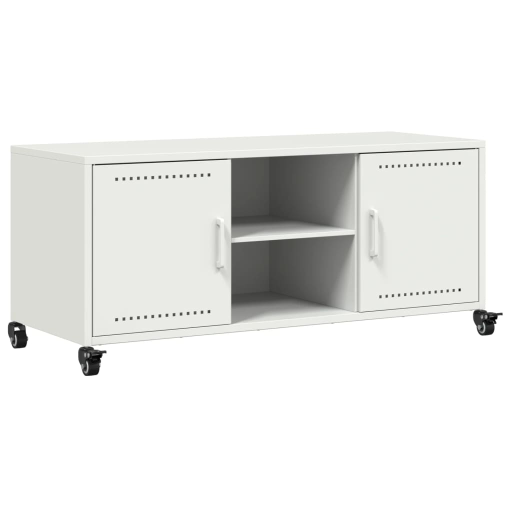 Meuble TV blanc 100,5x39x43,5 cm acier - XIOS