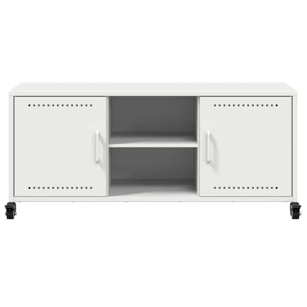 Meuble TV blanc 100,5x39x43,5 cm acier - XIOS