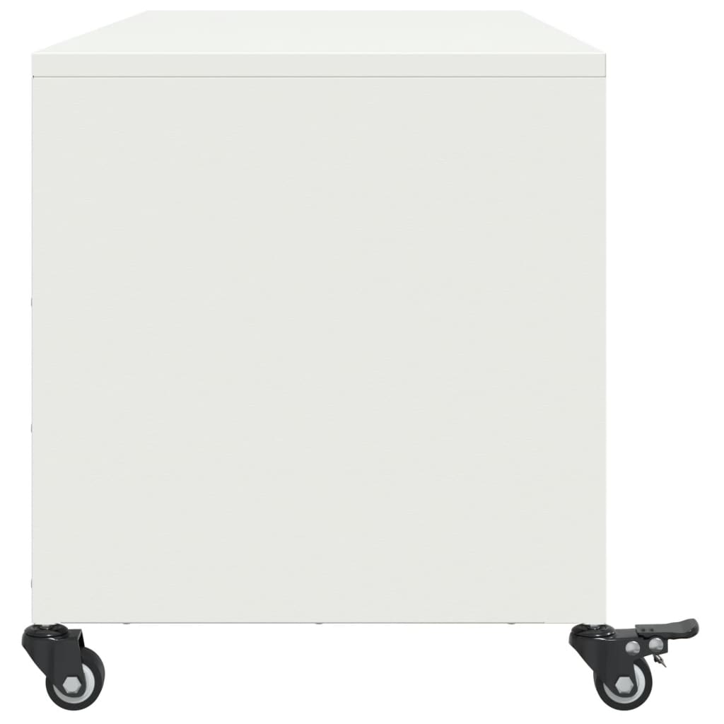 Meuble TV blanc 100,5x39x43,5 cm acier - XIOS