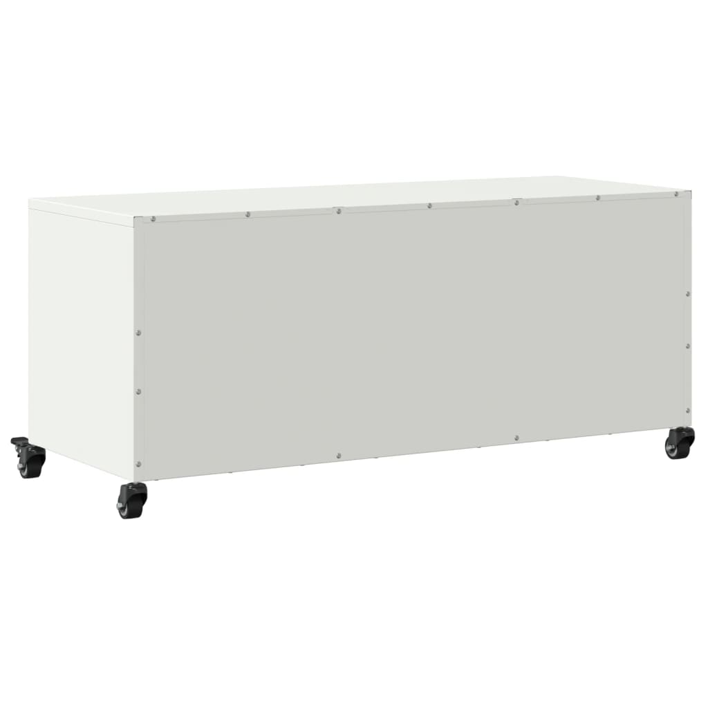 Meuble TV blanc 100,5x39x43,5 cm acier - XIOS