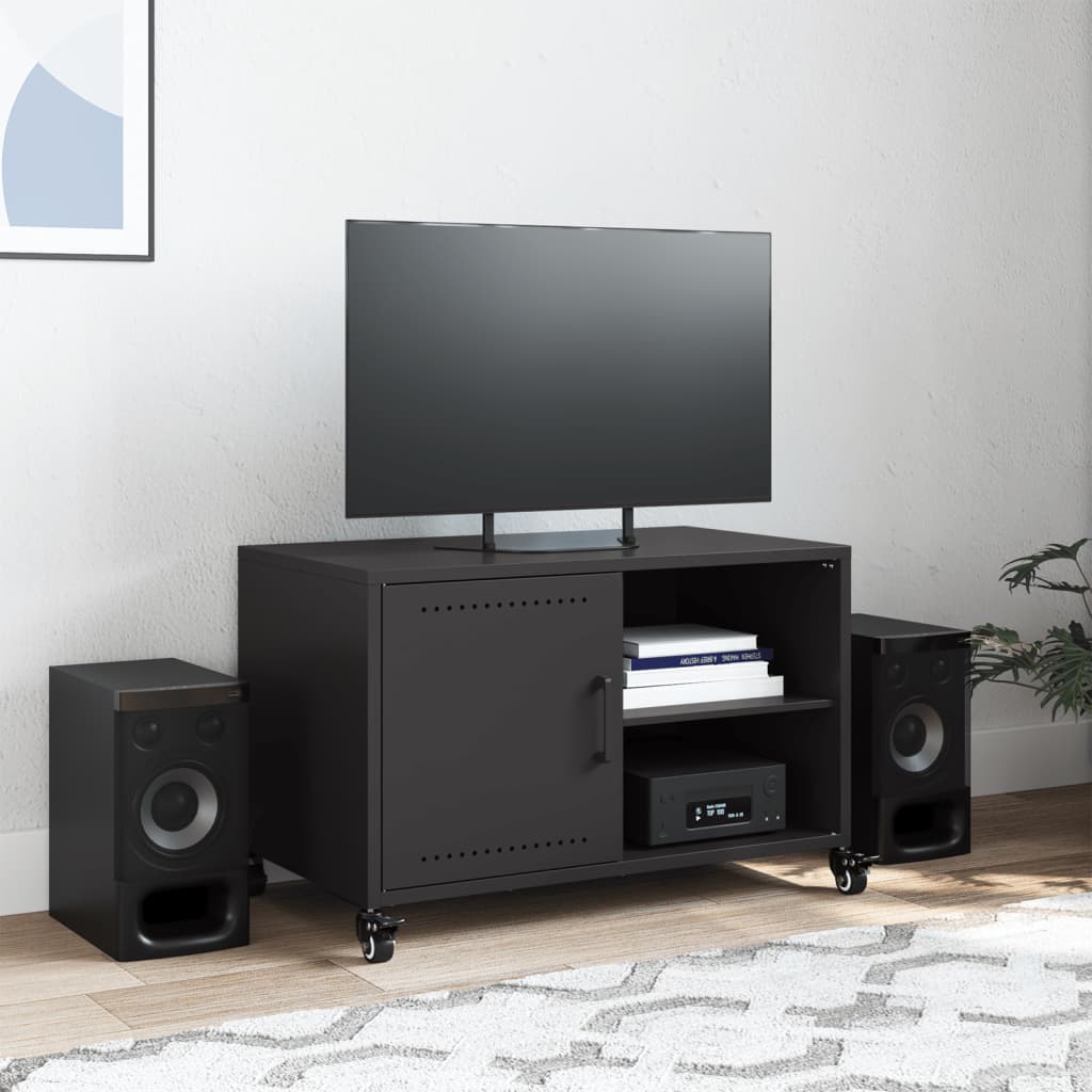 Meuble TV noir 68x39x43,5 cm acier - XIOS