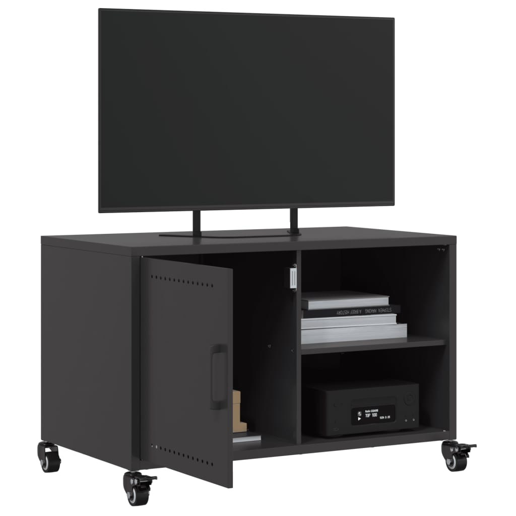 Meuble TV noir 68x39x43,5 cm acier - XIOS