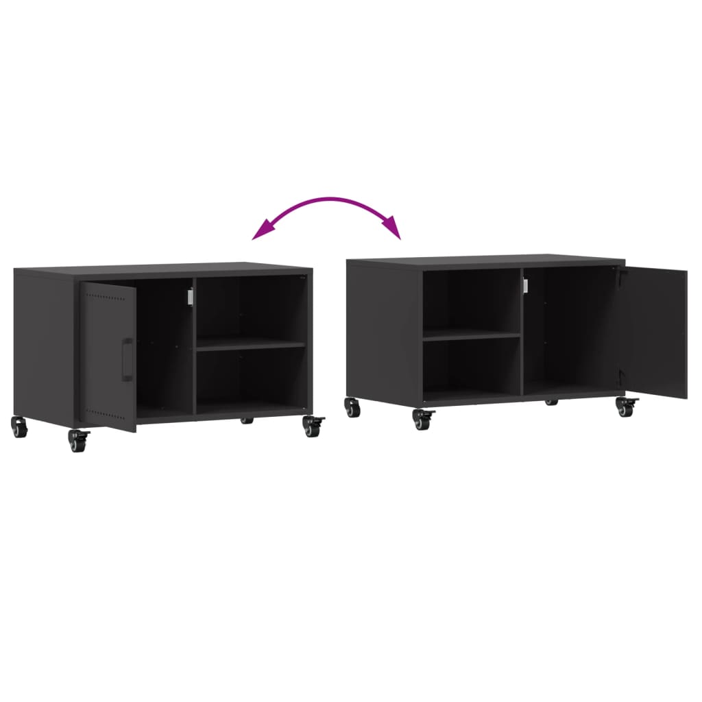 Meuble TV noir 68x39x43,5 cm acier - XIOS