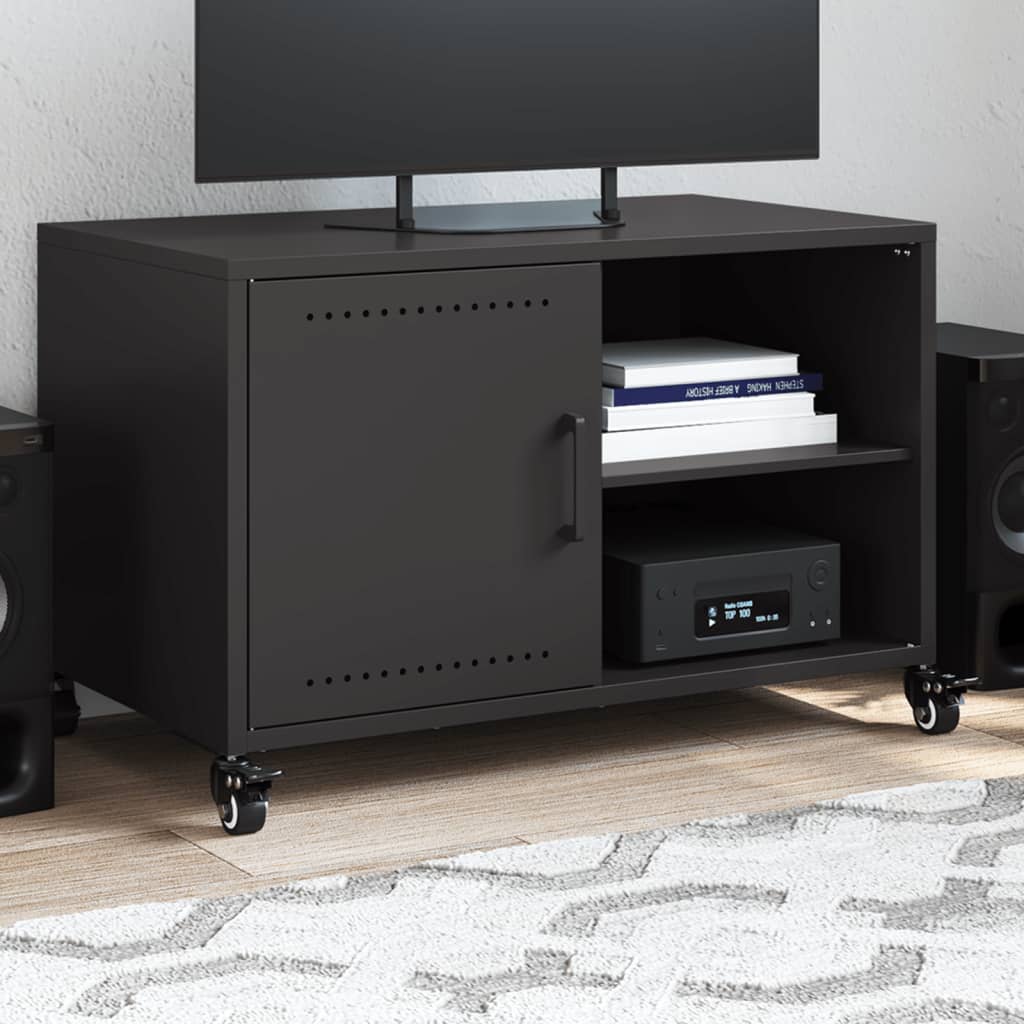 Meuble TV noir 68x39x43,5 cm acier - XIOS