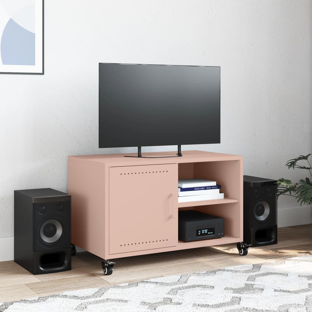 Meuble TV rose 68x39x43,5 cm acier - XIOS