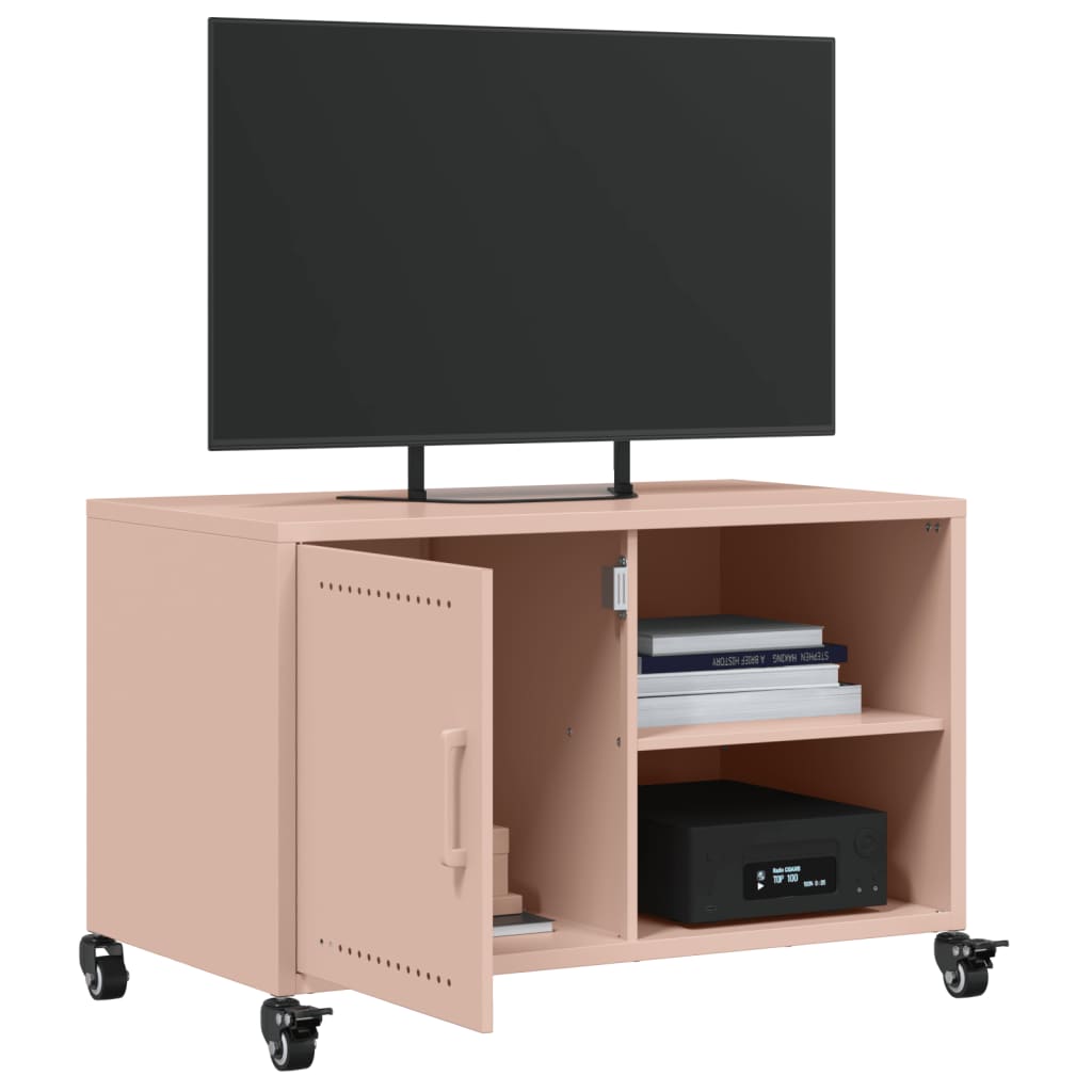 Meuble TV rose 68x39x43,5 cm acier - XIOS