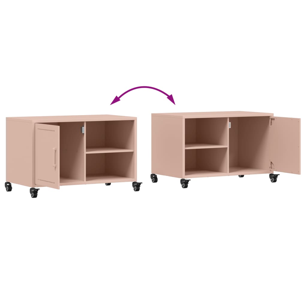 Meuble TV rose 68x39x43,5 cm acier - XIOS