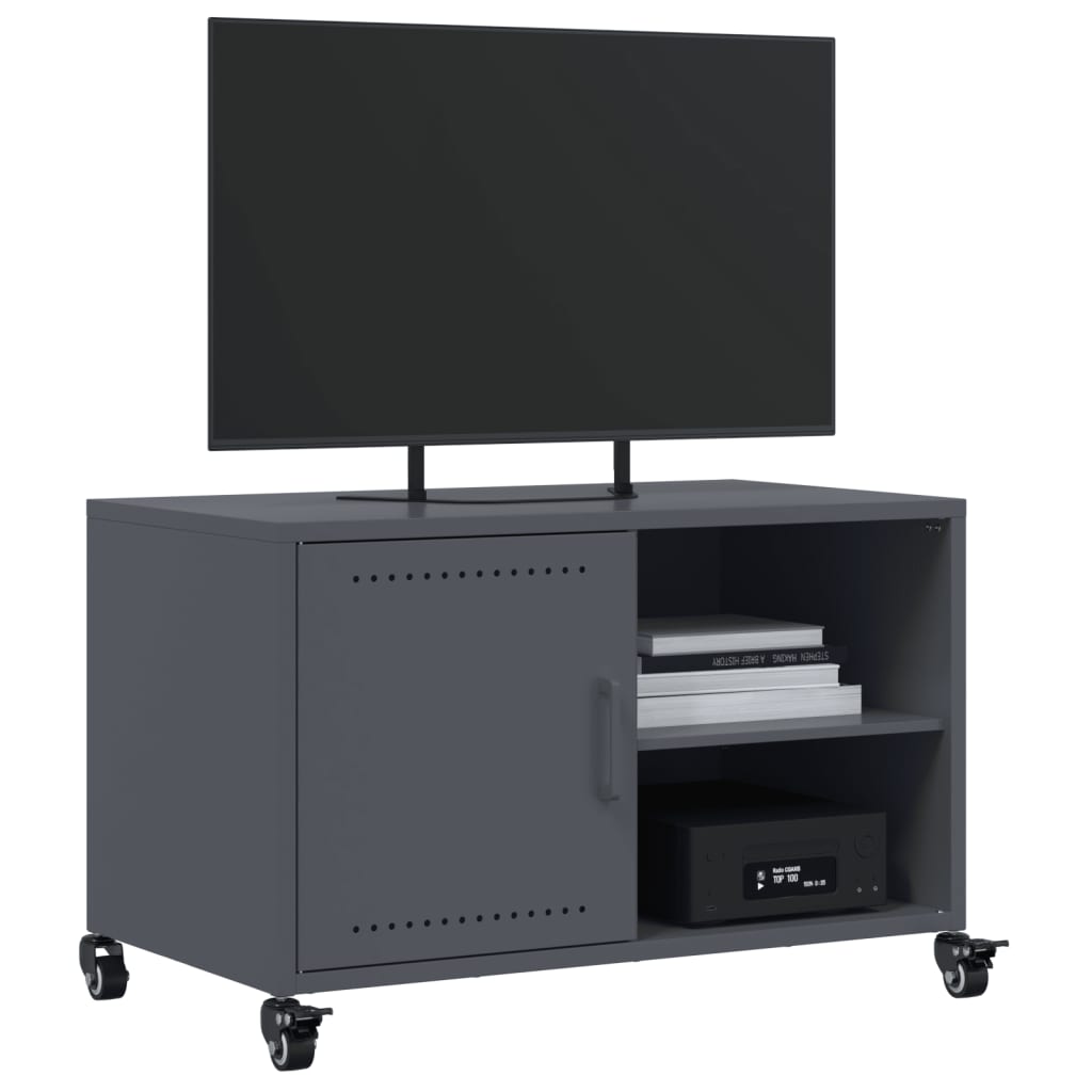Meuble TV anthracite 68x39x43,5 cm acier - XIOS