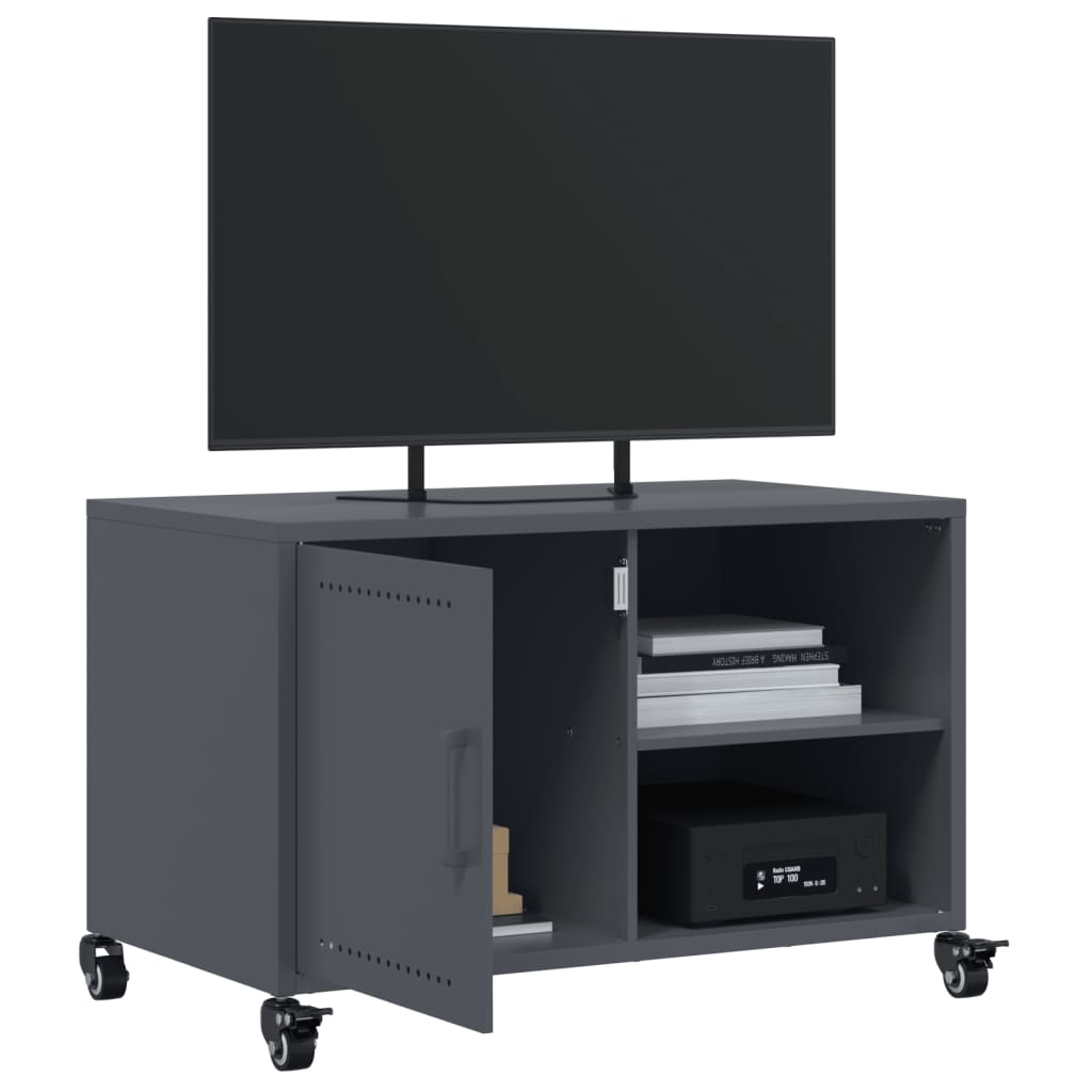 Meuble TV anthracite 68x39x43,5 cm acier - XIOS