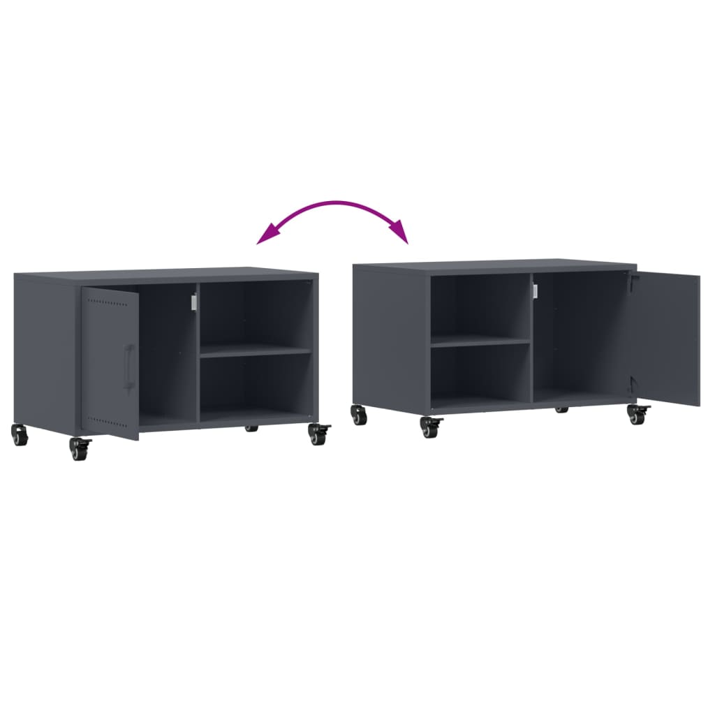 Meuble TV anthracite 68x39x43,5 cm acier - XIOS