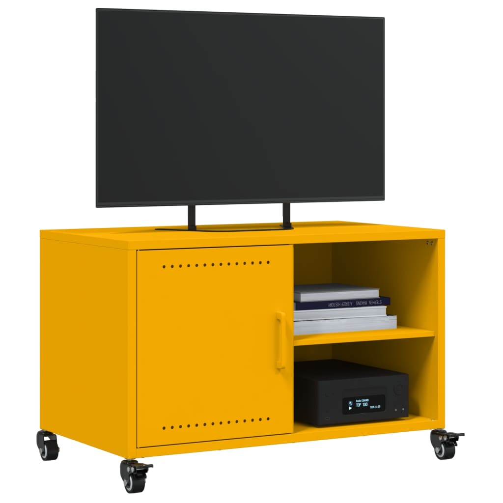 Meuble TV jaune moutarde 68x39x43,5 cm acier - XIOS