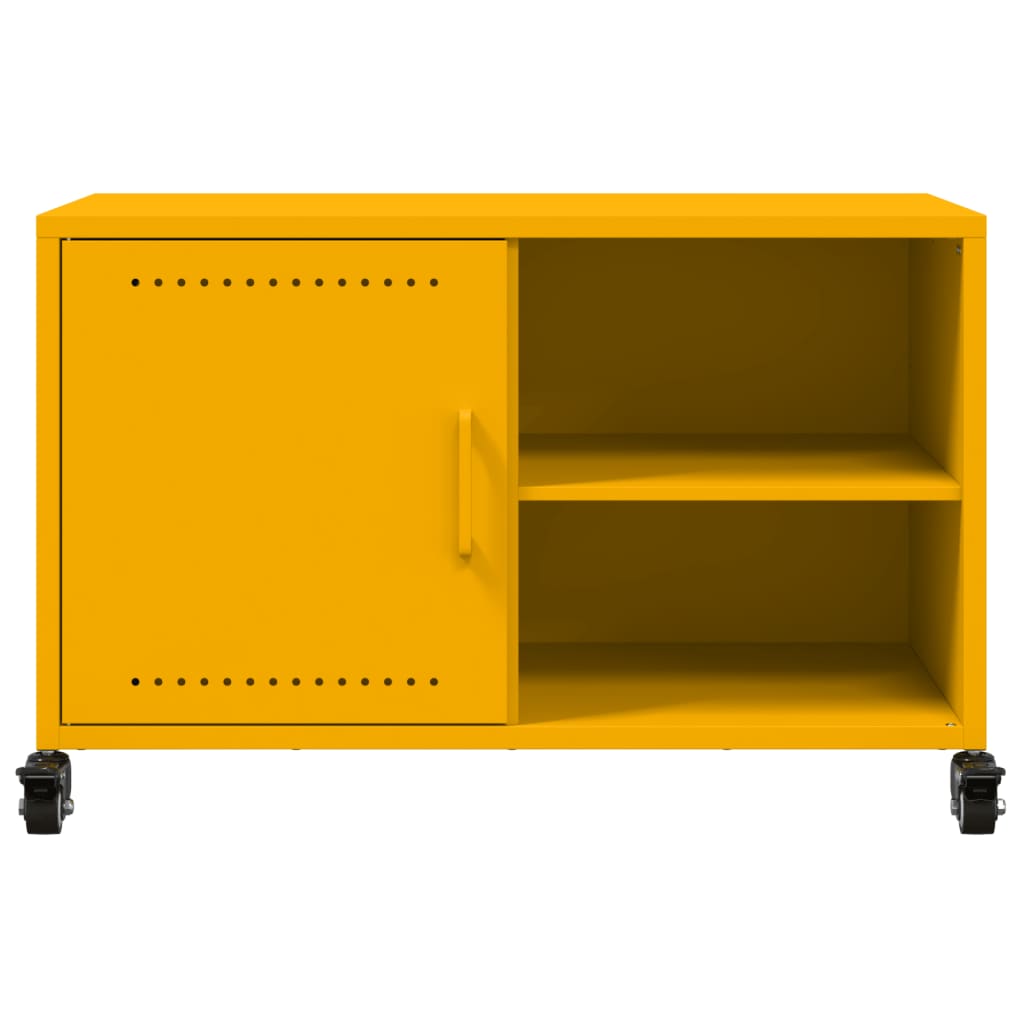 Meuble TV jaune moutarde 68x39x43,5 cm acier - XIOS