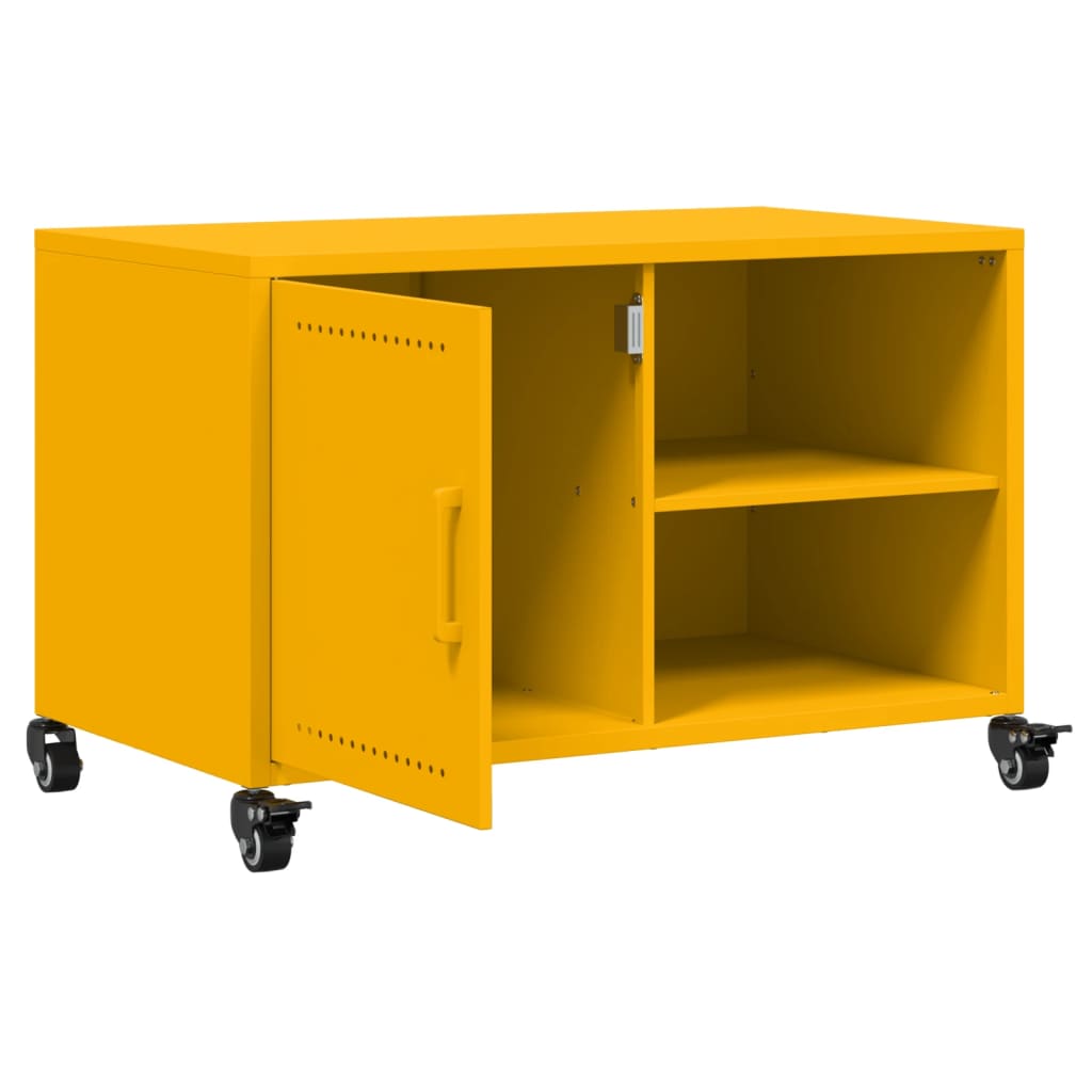 Meuble TV jaune moutarde 68x39x43,5 cm acier - XIOS