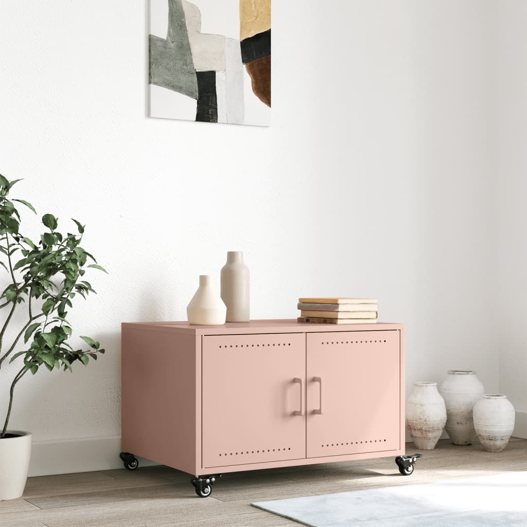 Table basse rose 68x50x43,5 cm acier - XIOS
