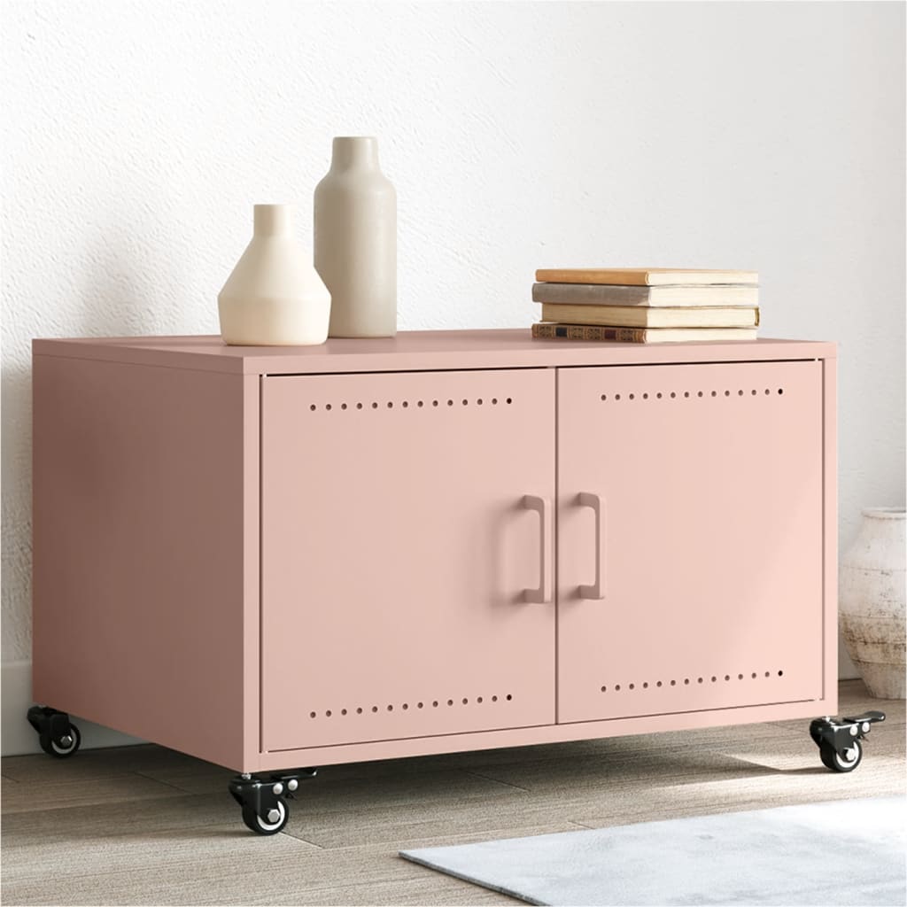 Table basse rose 68x50x43,5 cm acier - XIOS