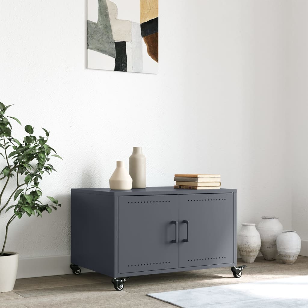 Table basse anthracite 68x50x43,5 cm acier - XIOS