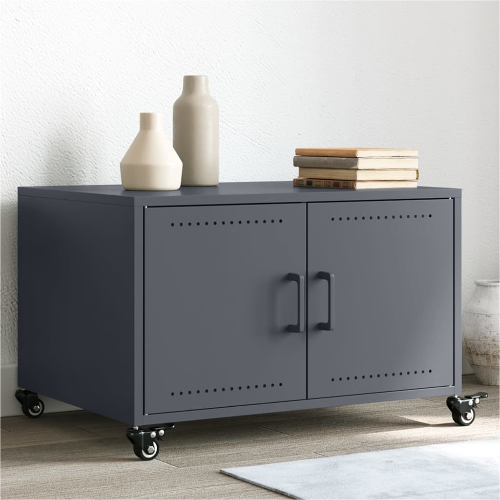 Table basse anthracite 68x50x43,5 cm acier - XIOS