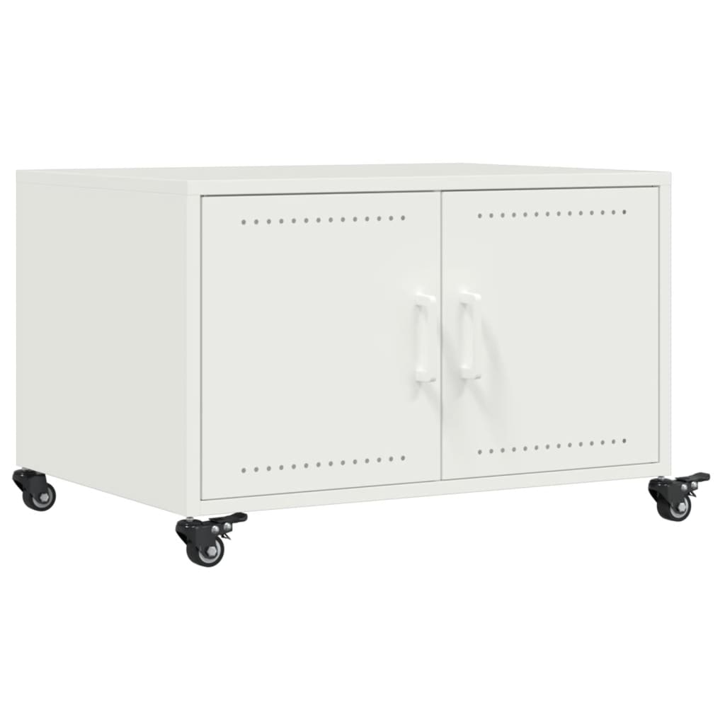 Table basse blanc 68x50x43,5 cm acier - XIOS