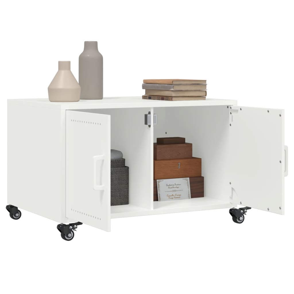 Table basse blanc 68x50x43,5 cm acier - XIOS