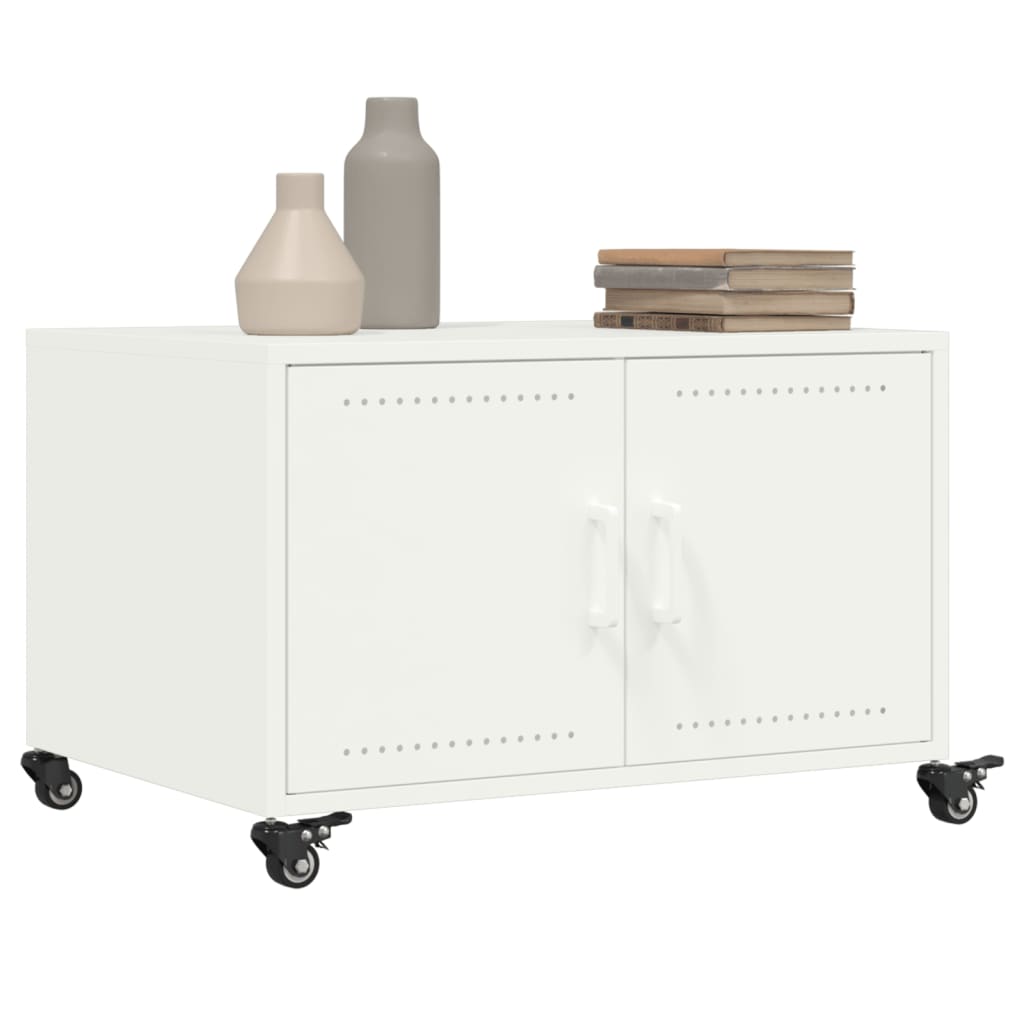 Table basse blanc 68x50x43,5 cm acier - XIOS
